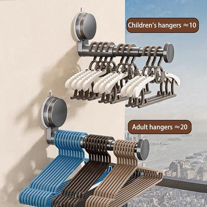 Hanger Organizer Stacker, 2 Pack Suction Cup Self-Adhesive Extendable Garment - Image 3
