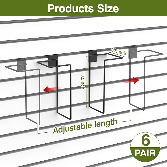 6 Pair Literature Display for Slatwall, Adjustable Magazine Holder for Slat Wall - Image 3