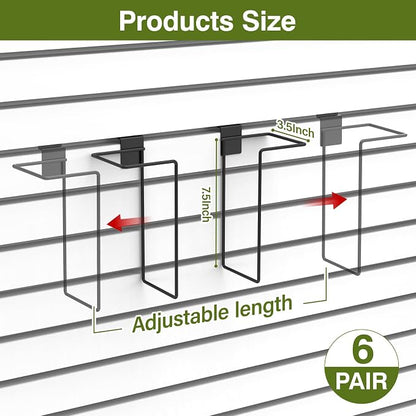 6 Pair Literature Display for Slatwall, Adjustable Magazine Holder for Slat Wall - Image 3