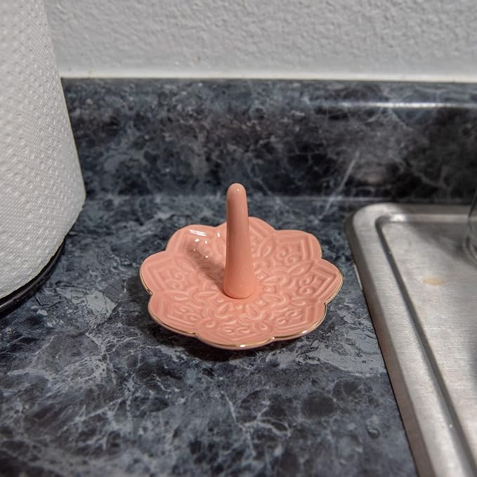Ceramic Pink Mandala Jewelry Holder Decorative Ring Holder/Trinket Tray - Image 5