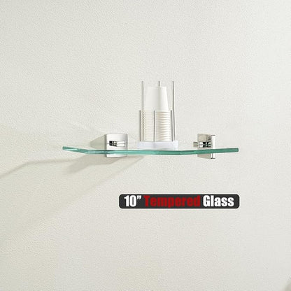 JQK Corner Glass Shelf, Polished Chrome Bathroom 304 Stainless Steel Shower - Image 5