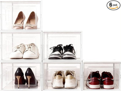 Shoe Boxes, Stack Without Toppling Modular storage boxes combine freely by Unknown