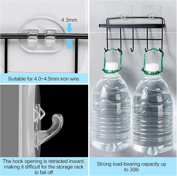 vivinin 15 Pack Shower Caddy Adhesive Replacement, Shower Shelf Adhesive No - Image 5