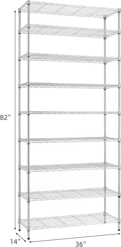 Finnhomy 9-Tier Wire Shelving Unit Adjustable Steel Wire Rack Shelving - Image 3