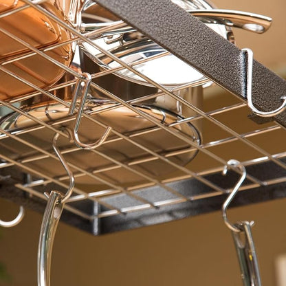 Rogar Hammered Steel Rectangular Pot Rack - Image 5