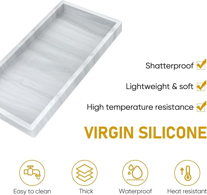 Silicone Bathroom Tray, Shatterproof Silicone Tray - Image 5
