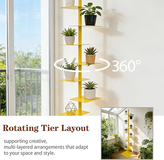 9 Tier Metal Spine Bookshelf Tower, Adjustable Vertical Tower - Image 5