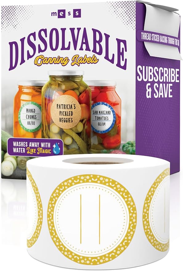 Canning Labels Dissolvable Stickers by MESS
