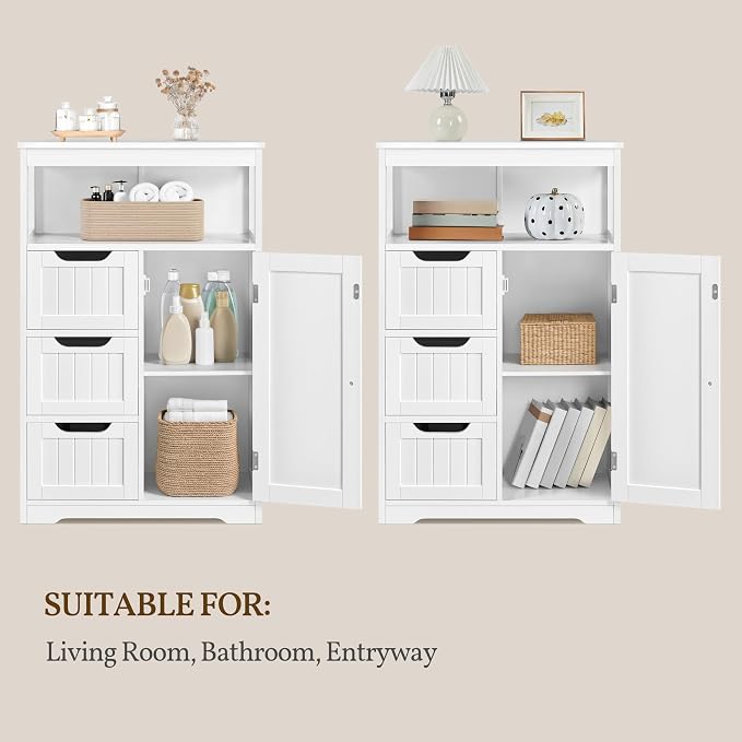 Yaheetech Bathroom Floor Cabinet Wooden Storage Organizer - Image 9