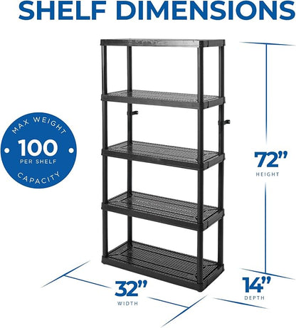 Gracious Living 5 Shelf Fixed Height Ventilated Medium Duty Storage Unit - Image 3