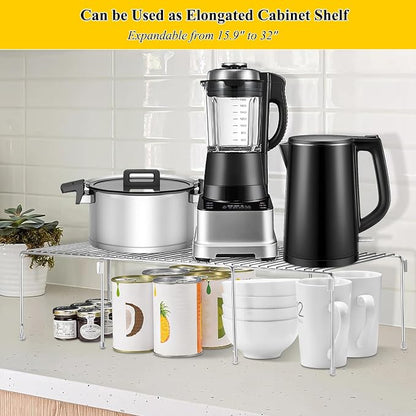 Set of 4 Kitchen Cabinet Organizer Shelves, Stackable Organizer and Storage - Image 7