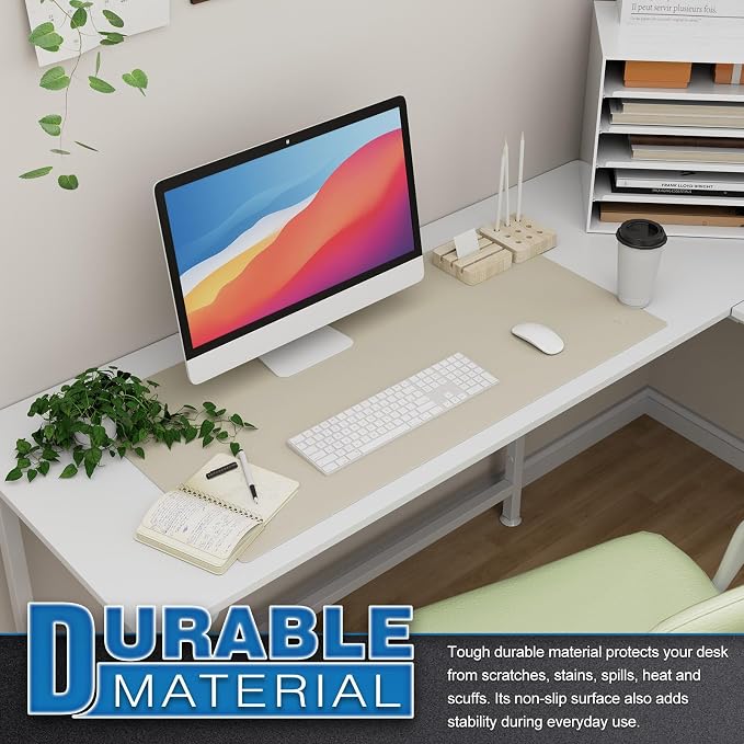 K KNODEL Large Office Leather Desk Mat, Mouse and Keyboard Pad, Computer and - Image 5