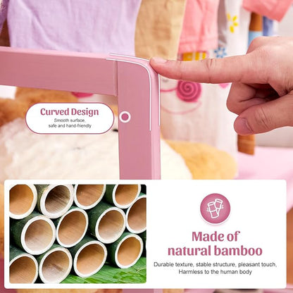 Bamboo Kids Clothing Rack: Holds Up To 121 Lbs of Dress-Up Clothes | 2 - Image 6