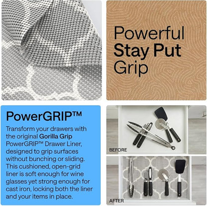 GORILLA GRIP powerGRIP Drawer Shelf and Cabinet Liner, Thick Strong Hold - Image 3