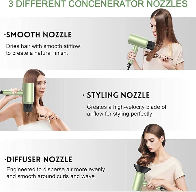 slopehill Professional Ionic Hair Dryer, Powerful 1800W Fast Drying Low Noise - Image 3