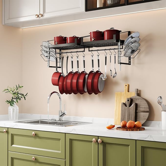 X-cosrack Pot Racks Wall Mounted Set of 2, - Image 5