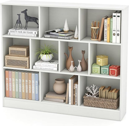 Giantex 10 Cube Bookcase, 4-Tier Freestanding Bookshelf w/ 10 Open Compartments - Image 7