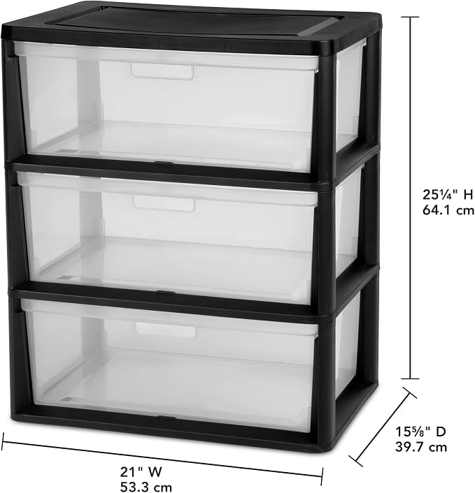Plastic 5 Drawer Wide Tower - Image 3
