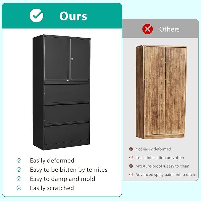 SISESOL 3 Drawer Lateral File Cabinet - Image 8