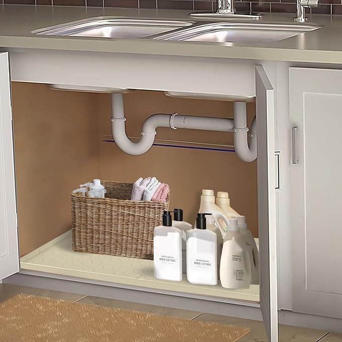 Under Sink Mat, Silicone Waterproof Under Sink Liner, Sink Cabinet Organizer - Image 3