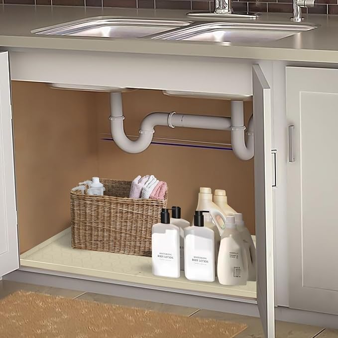Under Sink Mat, Silicone Waterproof Under Sink Liner, Sink Cabinet Organizer - Image 3