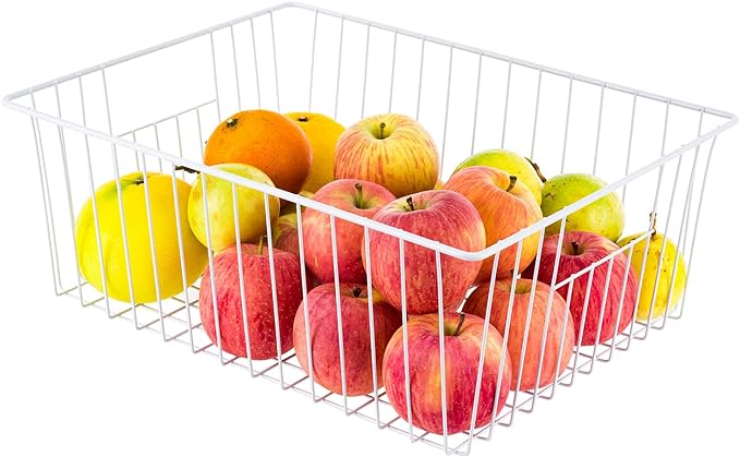16" L x 12" W Wider Freezer Storage Organizer Baskets Container, Deep Metal - Image 4
