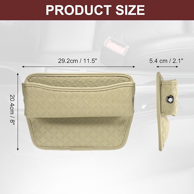 HARFINGTON Car Seat Gap Filler Organizer 11.5 x 8 x 2.1 Inch Leather Universal - Image 2