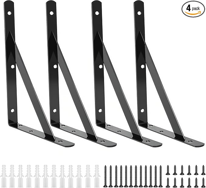 4 Pack L10 x H 6" Heavy Duty Shelf Brackets by Unknown