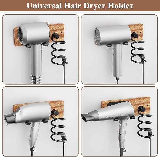 Tindbea Hair Dryer Holder Curling Iron Holder, Blow Dryer Holder Wall Mount - Image 5