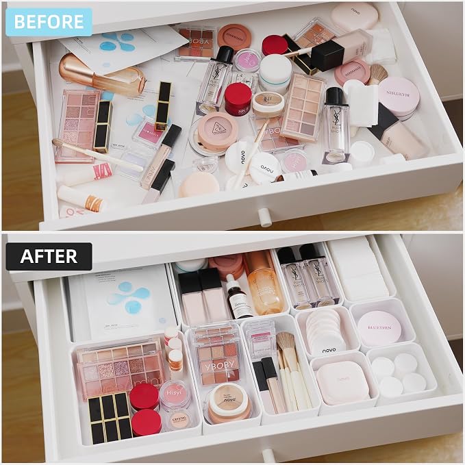 CHANCETSUI 11-Piece Stackable Drawer Organizer Set, Stationery, Utensils in - Image 2
