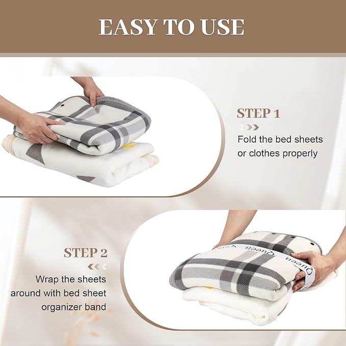 20 Pieces Bed Sheet Organizer Bands, Bed Sheet Size Label Bands - Image 4