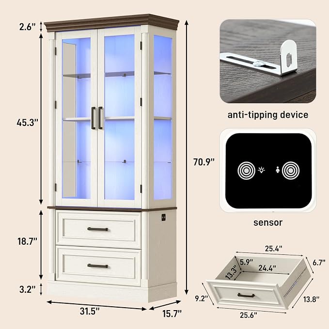 St.Mandyu 71" Tall Display Cabinet - Image 2