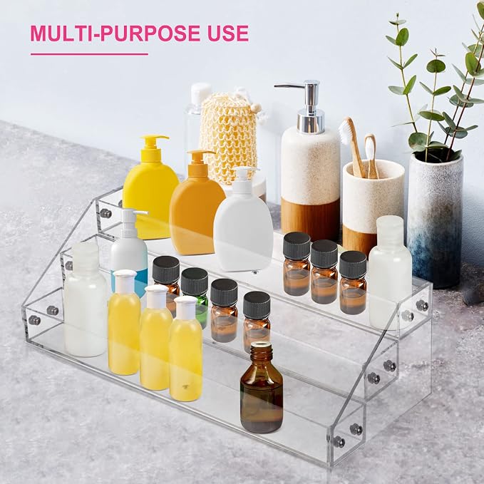 Acrylic Nail Polish Organizer Rack, 3 Tier Paint rack and Storage Shelf - Image 6