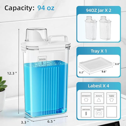 Laundry Detergent Dispenser for Laundry Room, 94oz Fabric Softener Dispenser - Image 2