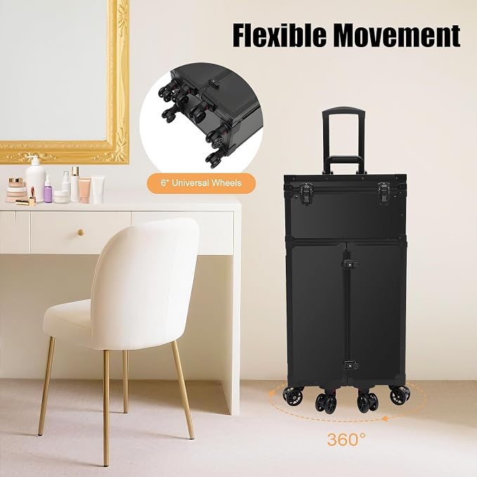 Cosmetic Train Case, Makeup Organizer Travel Case - Image 6