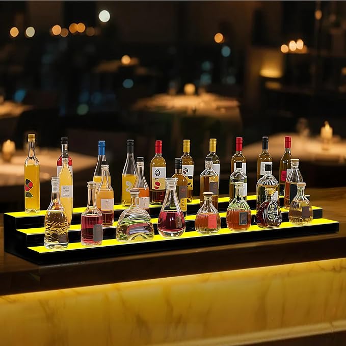VEVOR LED Lighted Liquor Bottle Display, 3 Tier 70 Inch, Illuminated Home Bar - Image 8