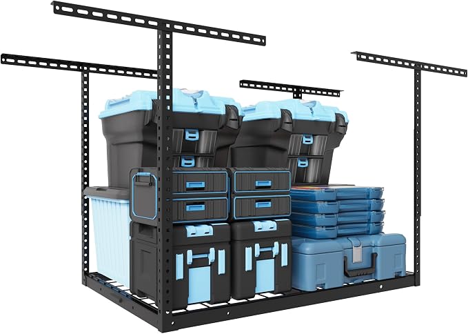 FLEXIMOUNTS 4x4FT Garage Storage Rack Overhead, Adjustable Ceiling Storage Racks by FLEXIMOUNTS