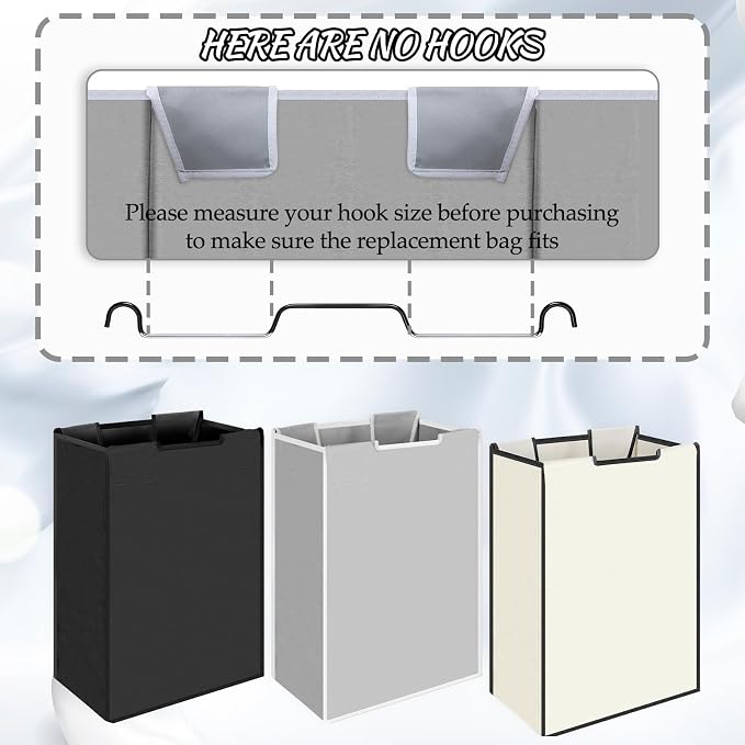 3 Pack Large Laundry Sorter Replacement Bags, Hamper Cart Removable Replacement - Image 3