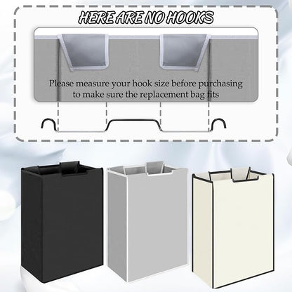 3 Pack Large Laundry Sorter Replacement Bags, Hamper Cart Removable Replacement - Image 3