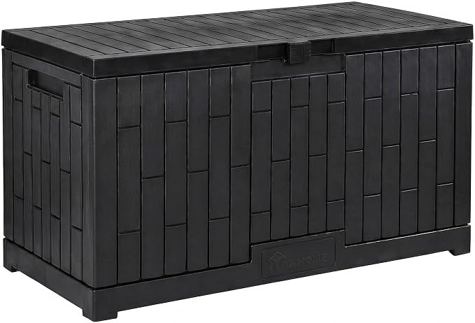 YITAHOME 120 Gallon Large Deck Box, Garden Tools, Pool Supplies, Easy Assembly by YITAHOME