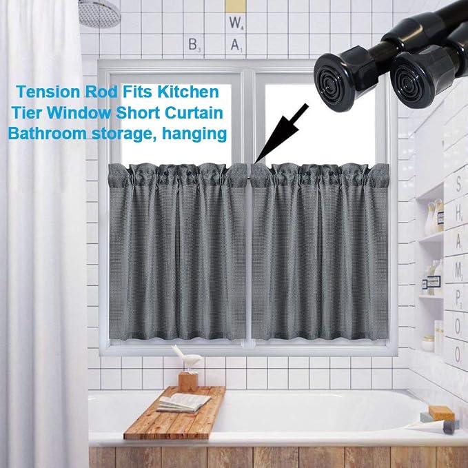 AIZESI Spring Tension Curtain Rods Short Tension Rod | Adjustable, No Drilling - Image 7