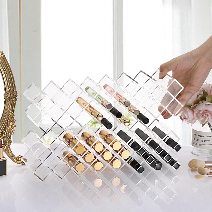 ELLDOO Rollerball Perfume Organizer, 23 Spaces Clear Acrylic Perfume Storage - Image 9