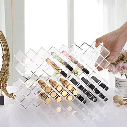 ELLDOO Rollerball Perfume Organizer, 23 Spaces Clear Acrylic Perfume Storage - Image 9