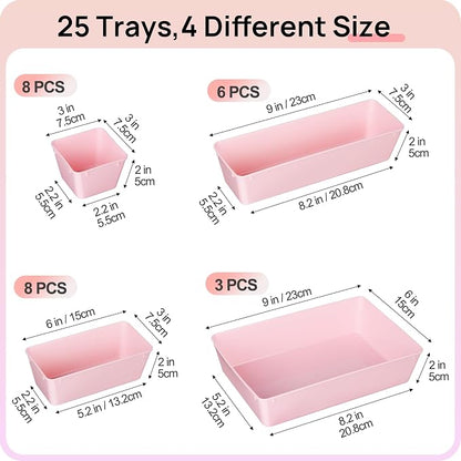 Vtopmart 25 PCS Plastic Drawer Organizers Set, 4-Size Versatile Bathroom and - Image 6