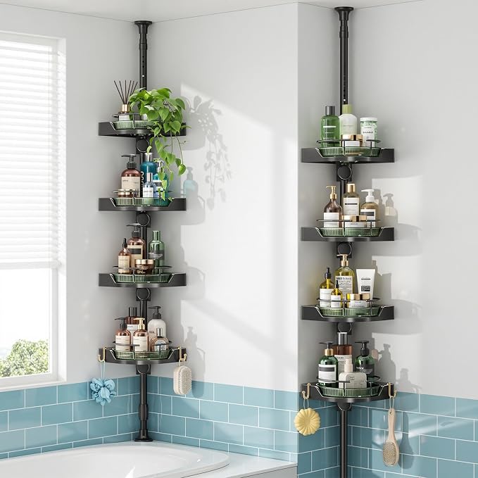 AKINBAS 360° Rotating Shower Caddy Tension Pole - Image 2