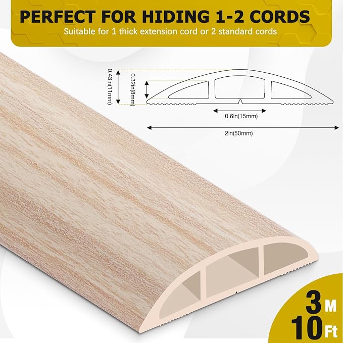 Floor Cord Cover 10FT Cord Covers - Image 2
