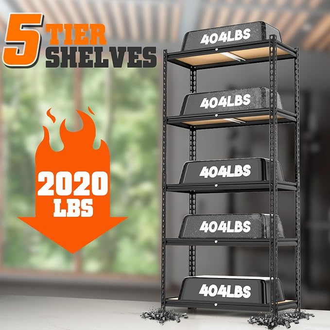 LEVELEVE 5-Tier Storage Shelving Unit, - Image 4