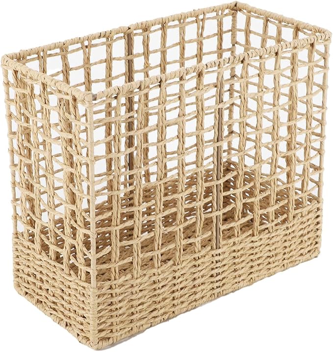 YRMT Magazine Holder Paper Rope Woven Storage Basket by YRMTKIHE