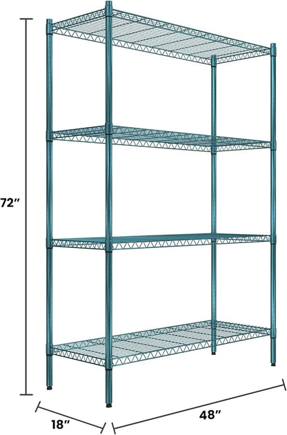 Quantum Storage Systems RWR72-1848LDP Adjustable Wire Green Epoxy 4 Shelves 72" - Image 2