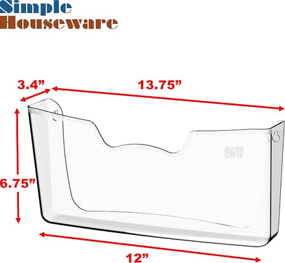 Simple Houseware Clear Wall Mount Pocket Hanging File Holder, 13.75" Width - Image 3